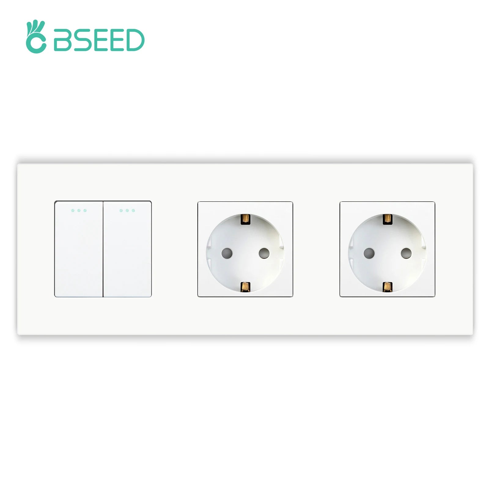 BSEED EU Wall Sockets Type-C USB Power Sockets Double Electric Sockets Triple Outlets Plastic Frame Germany Socket With Dual USB