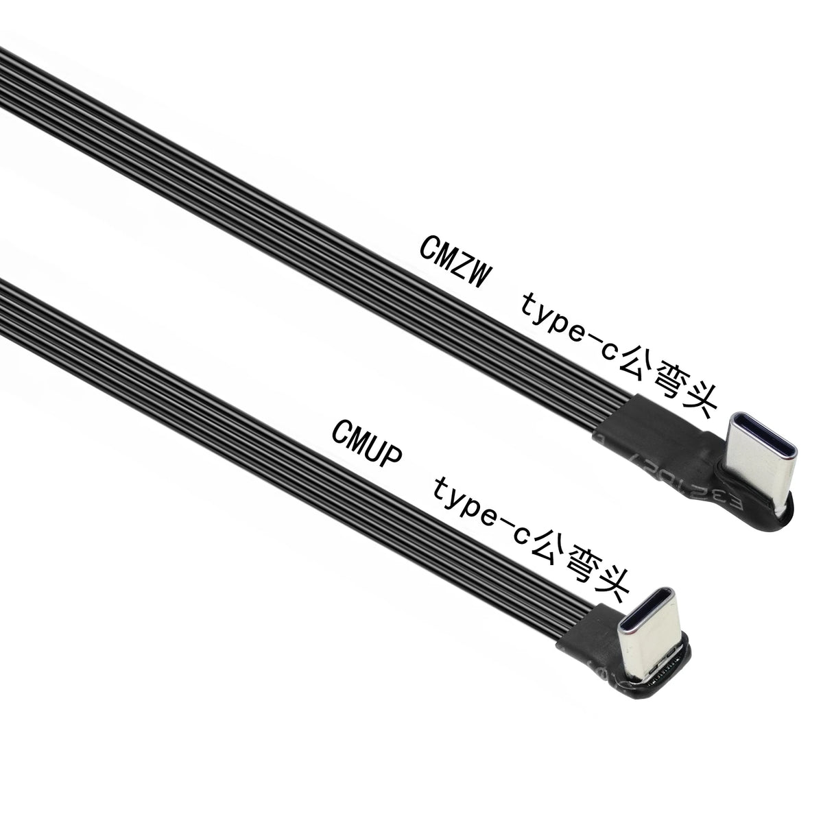 20CM 30CM 10CM 5CM USB 2.0 Type-C Flat Cable Extension FPC Cable USB 2.0 USB-C 90° Up/Down Angled Plug 5CM-1M