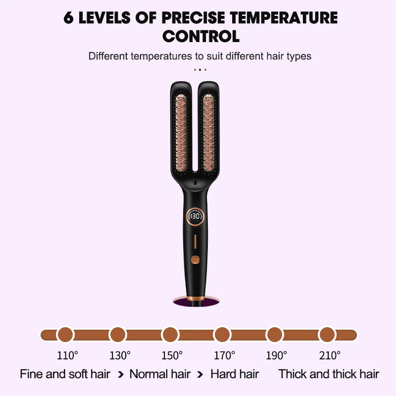 Electric Straightening Brush One-Step Heated Straightener Flat Iron Smooth Anti Frizz Hair Electric Brush Straightener Comb