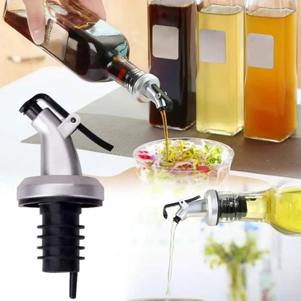 1/3/5Pcs ABS Oil Bottle Stopper Lock Good Sealing Press Design Wine Pourers Kitchen Bar Tool Silicone Rubber Olive Oil Sprayer