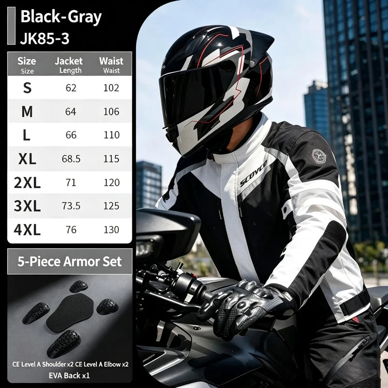 Scoyco Motorcycle Jacket Winter Waterproof Windproof CE1 Anti Fall Detachable Thermal Liner Reflective Motorbike Riding Jacket