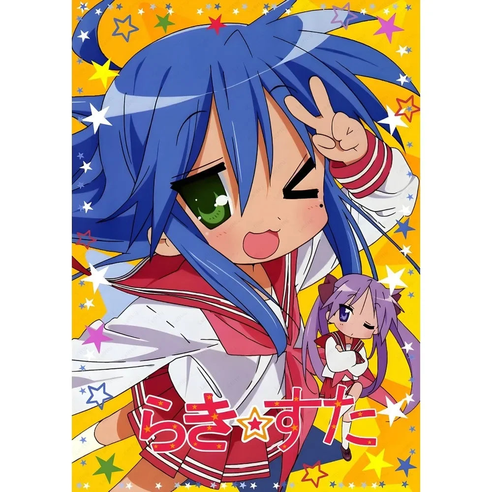 Anime Lucky Star Poster Fancy Wall Art Poster Canvas Printing Bedroom Office  Home Living Bed Room Bar Aesthetic Decor Gift