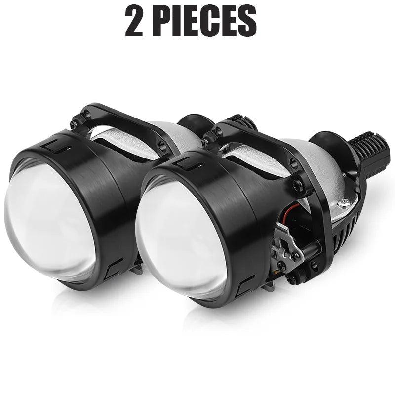 2.5 Inch 80mm LED Halo Angel Eyes Projector Lens High Low Beam Bi LED Lights for H4 H7 9005 HB3 9006 HB4 Car Headlights Retrofit
