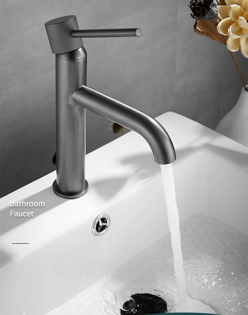 Basin Faucet Bathroom Sink Mixer Hot and Cold Brush Gold Faucet Brass Matte Black Decked Single Lever Water Tap