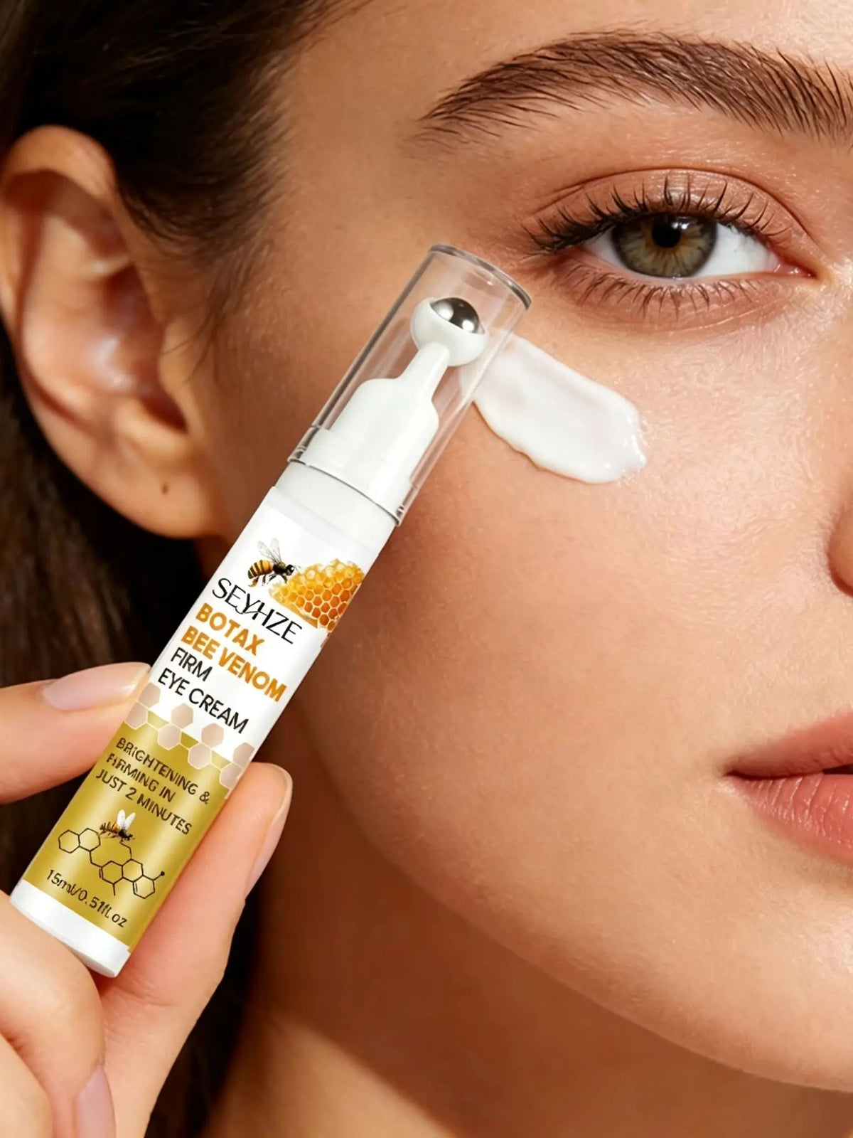 Aihuf Bee Toxin Eye Cream 15ml Instant Moisturizing Anti-Aging Deeply Nourishing Smooth Dry Skin Bag under Eye Treatment Dark Ci