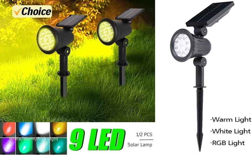 Solar Outdoor Lights New Garden Lamps Powered Waterproof Landscape Path for Yard Backyard Lawn Patio Decorative LED Lighting