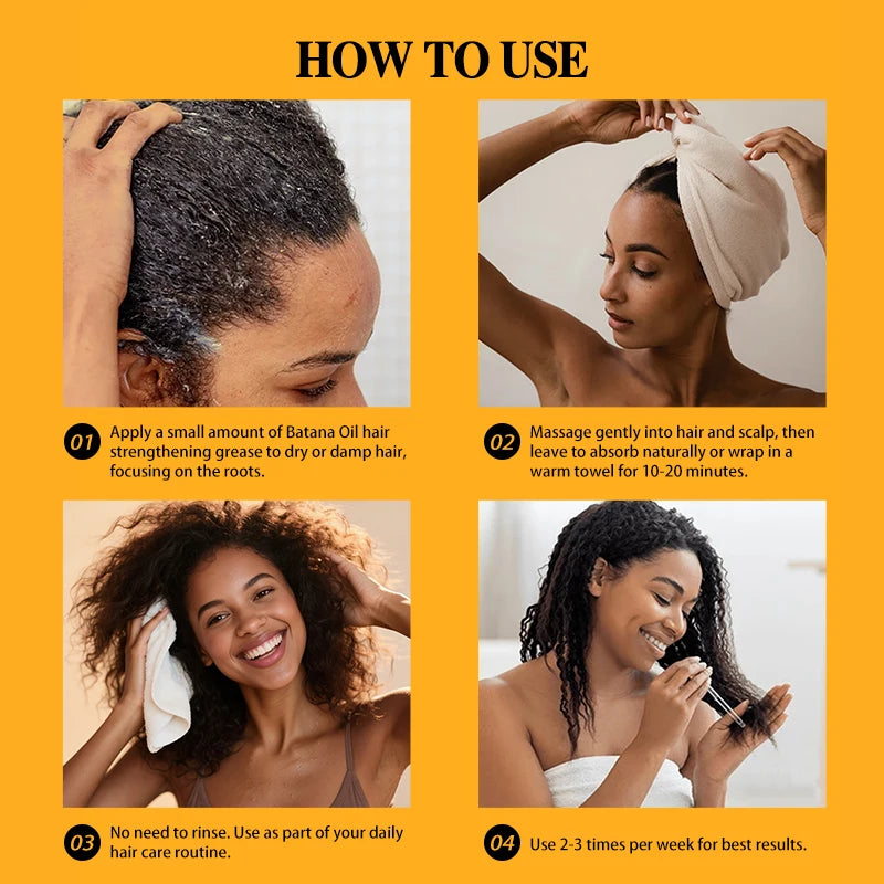Batana Hair Oil Anti Hair Loss Hair Strengthener Cream Hair Regrowth Deep Moisturizing Nourish Batana Hair Growth Conditioner
