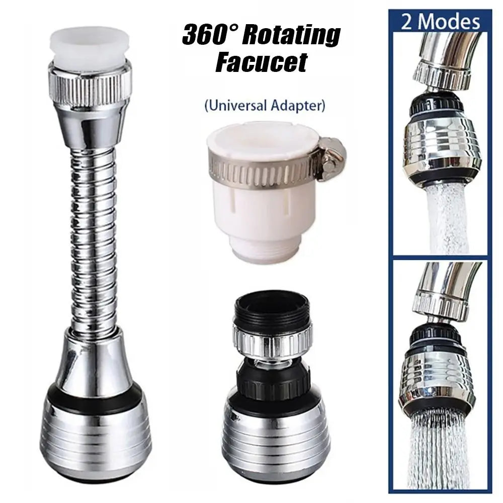 1Set Booster Nozzle Extender 360 Degree Faucet Water Saver Universal Rotating Bubbler Dual Mode Bathroom Kitchen Tools