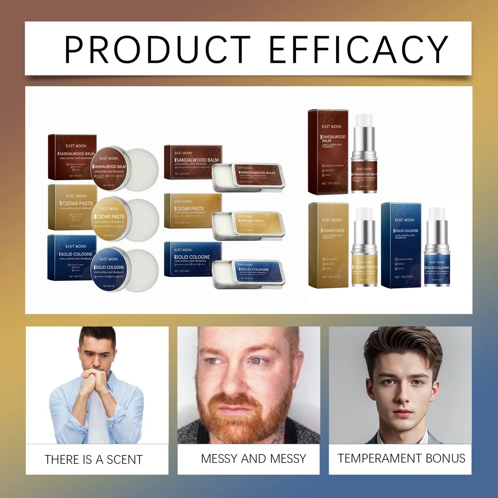 Men Sandalwood Balm Series Lasting Scent Keep Fresh Dating Flirting Improve Temptation Portable Body Light Fragrance Solid Balms