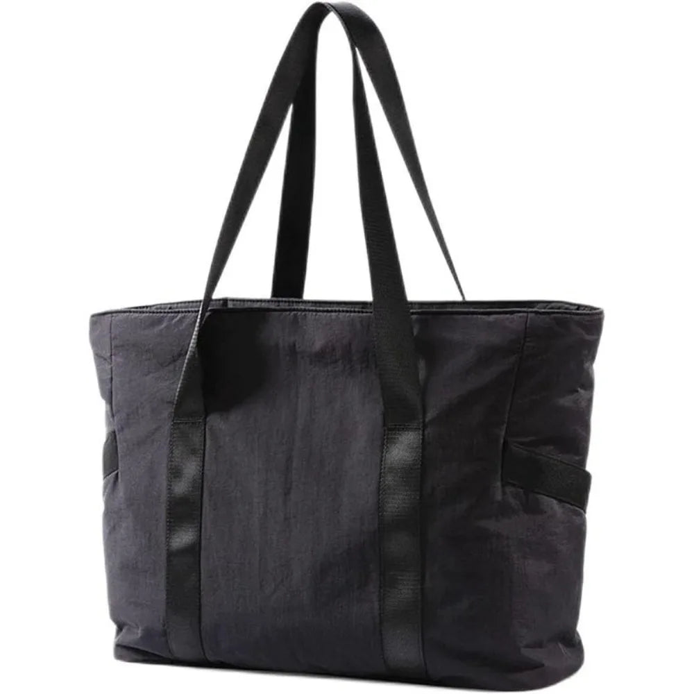 Nylon Yoga Mat Bag Solid Color with Buckle Gym Fitness Tote Multi Pocket Large Capacity Travel Handbag for College Women