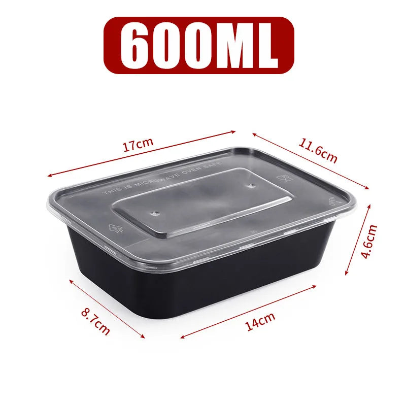 Disposable Food Containers with Lids Leakproof Plastic Bento Lunch Box Fridge Fresh-keeping Boxes Kitchen Food Storage Tableware