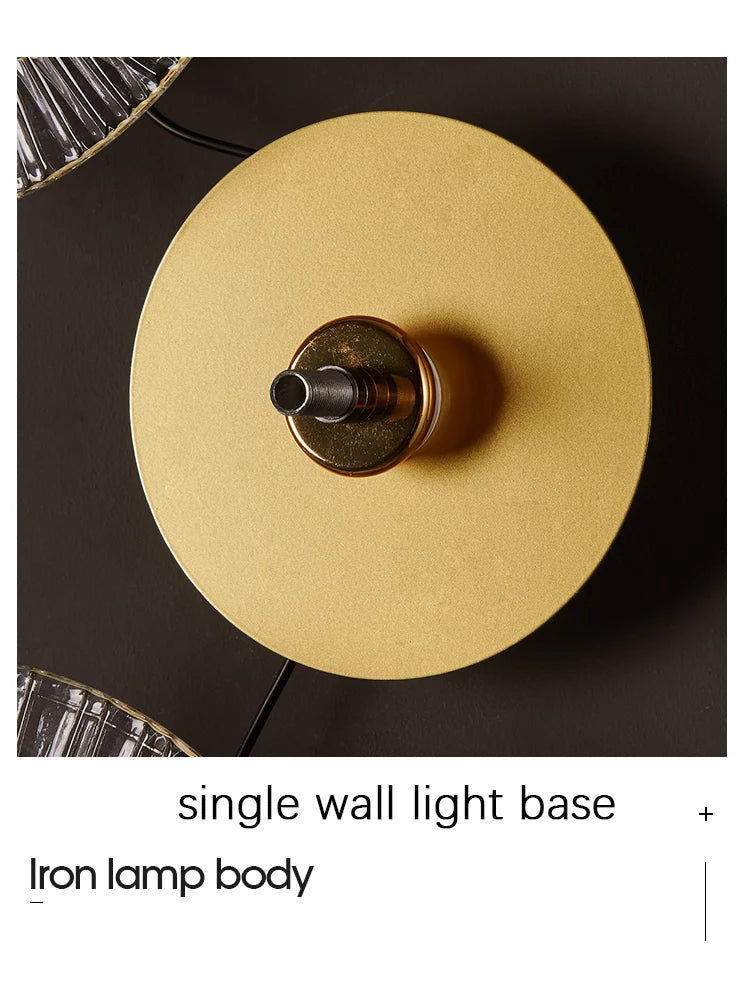 Modern Light Luxury Circular Art Glass Wall Lamp Minimalist Designer Creative Lighting for Bedroom Hallway Living Room Decor