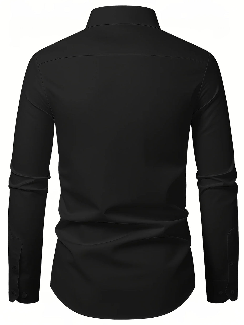 Men's Shirt Brand New Solid Color Long Sleeve Smart Casual Black Elastic Male Business Shirts