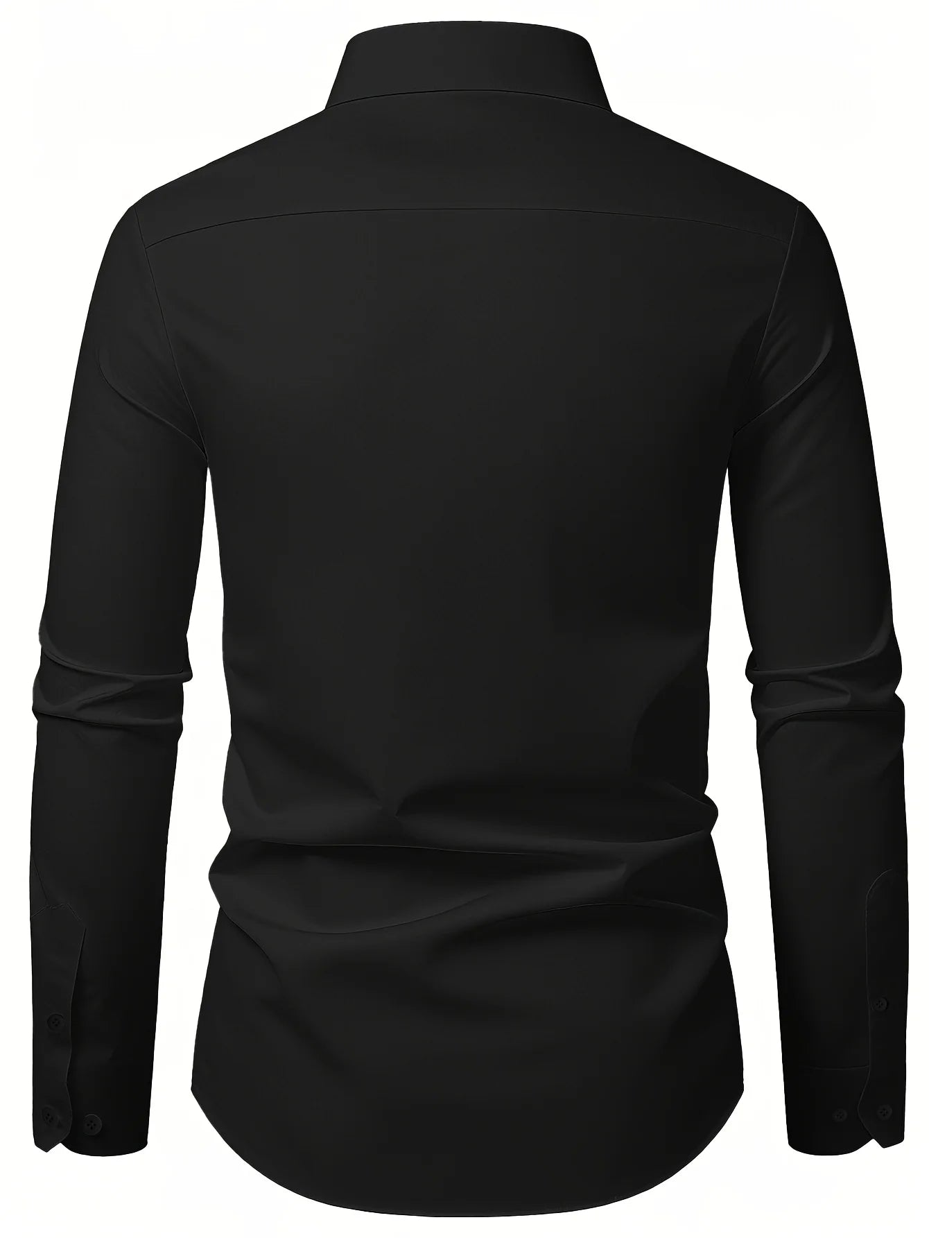 Men's Shirt Brand New Solid Color Long Sleeve Smart Casual Black Elastic Male Business Shirts