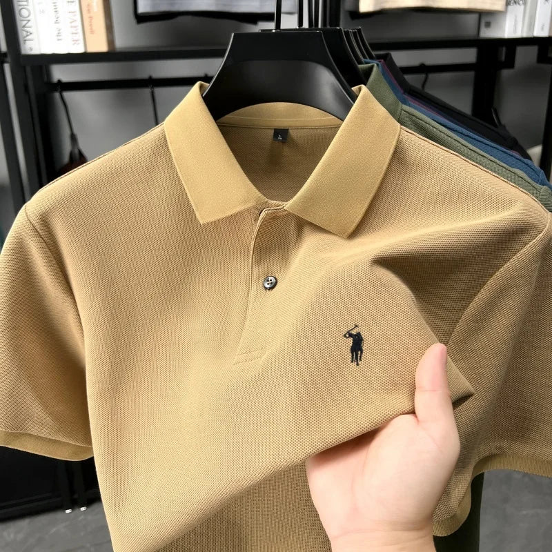 Designer brand 100% cotton short sleeve polo shirt fashion luxury pony embroidery men's summer casual high-quality Paul T-shirt