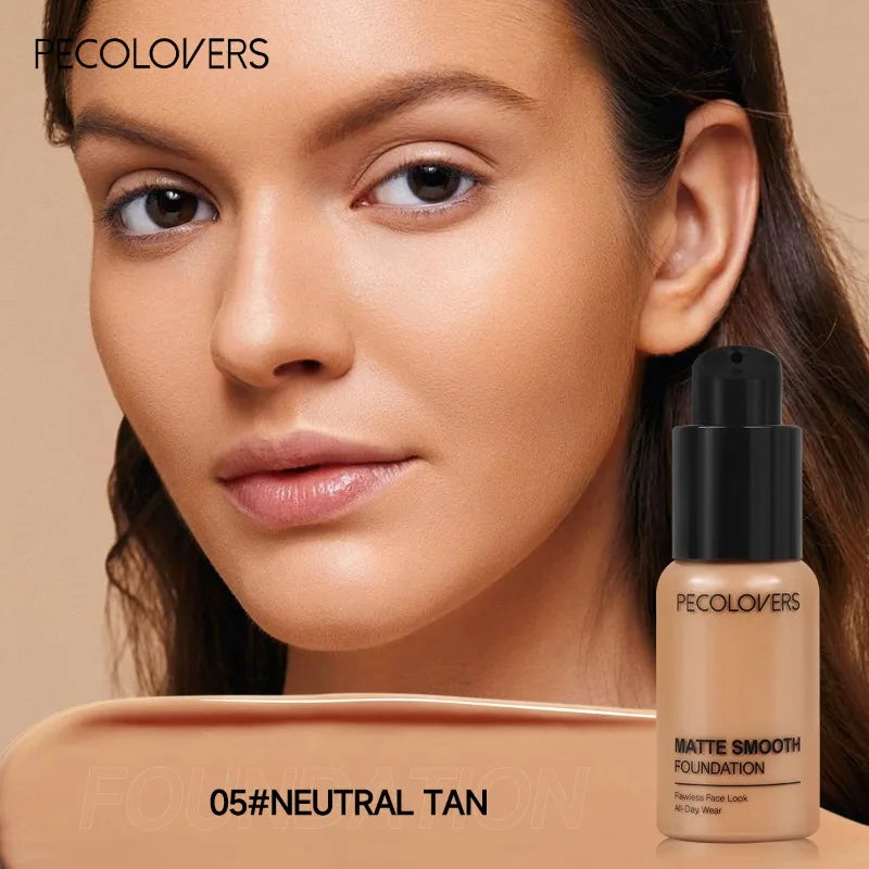 Waterproof and Sweat-proof Liquid Foundation, Natural and Long-lasting, Without Makeup Removal, Facial Cosmetics