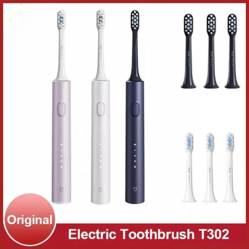 Mijia Sonic Electric Toothbrush T302 3colors 4 Brush Heads IPX8 Water Proof 360° Wireless Charging 4 Modes Cleaning Teeth