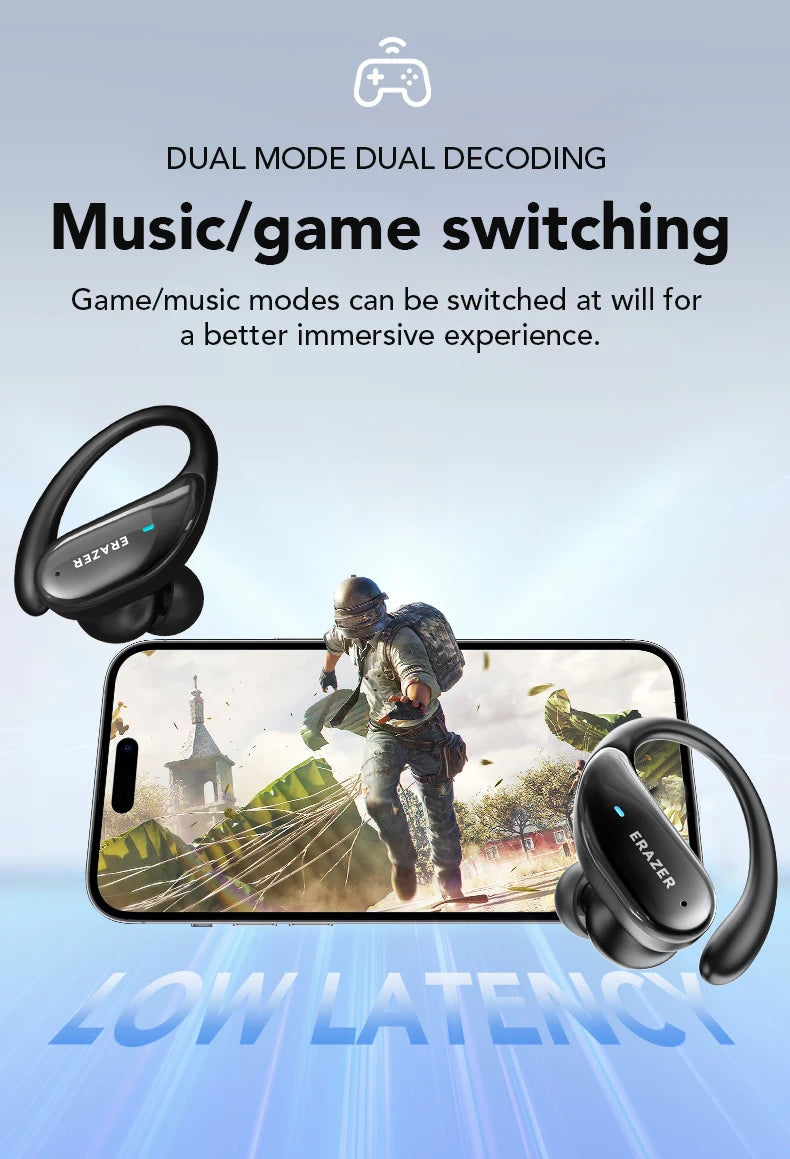 XT80 Bluetooth 5.3 Earphones True Wireless Headphones with Mic Button Control Noise Reduction Earhooks Waterproof Headset