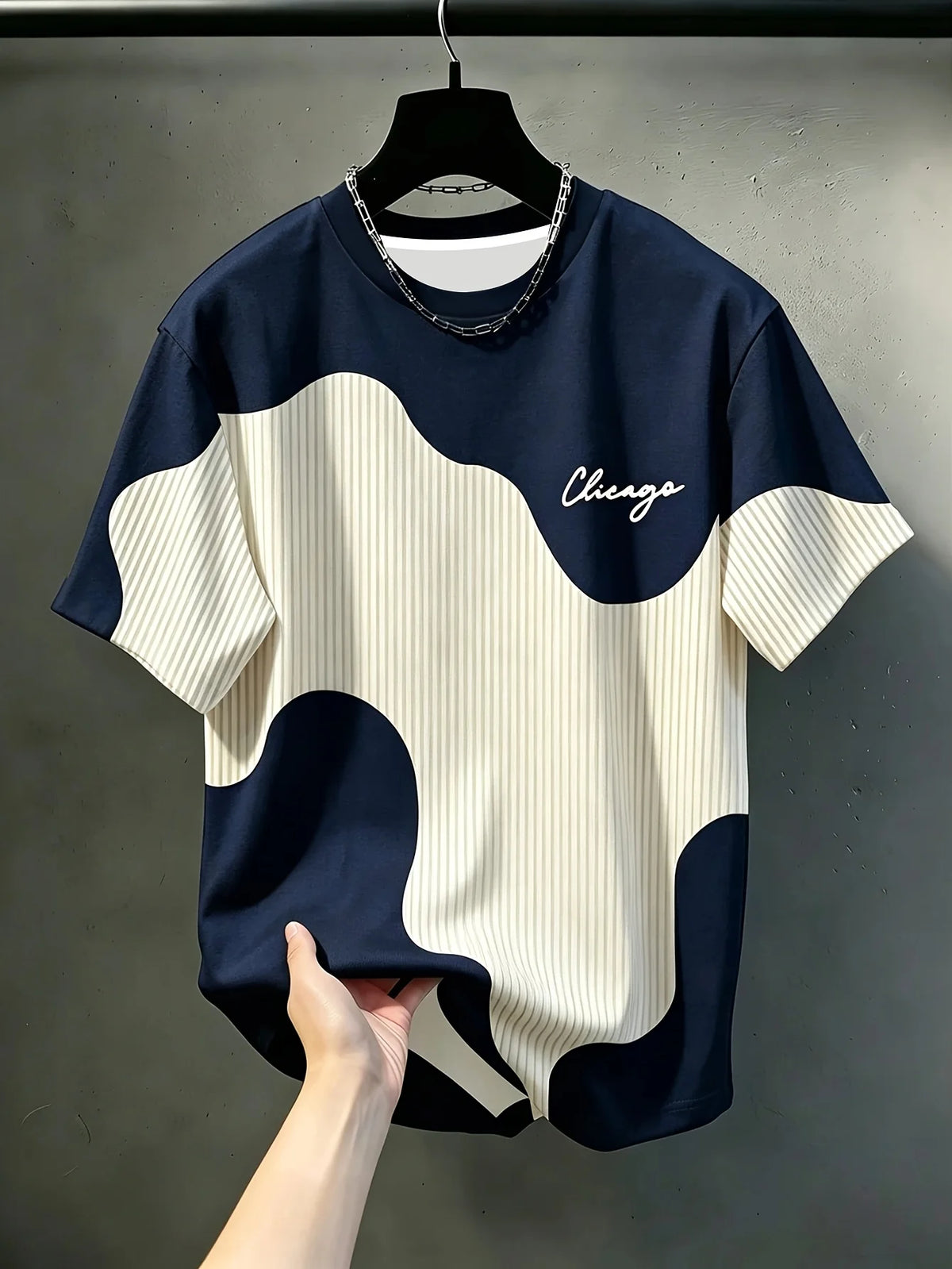 Striped Patchwork Geometric Pattern3D Print Out Sport Quick-Dry Breathable Men T-Shirt Outdoor Fashion Y2K Parent-child Clothing