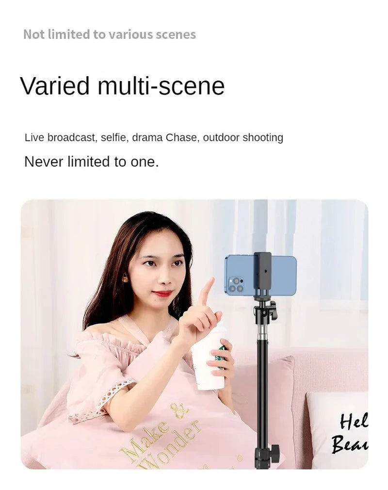 160cm Live Broadcast Photo Tripod Landing Type Camera Anchor Video Selfie Light Frame Metal Mobile Phone Holder