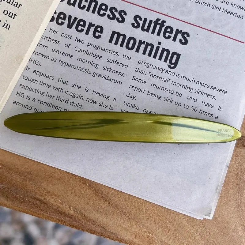 Leaf Fritillaria Korean Refreshing Fruit Green One line Clip Spring Clip Short Hair Horse Tail Hair Clip French Princess Head