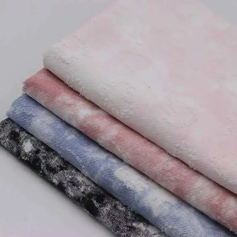 Tie Dye Denim Fabric DIY Washed Printed Sewing Jeans Dresses Bags Handbags Clothing Fabric
