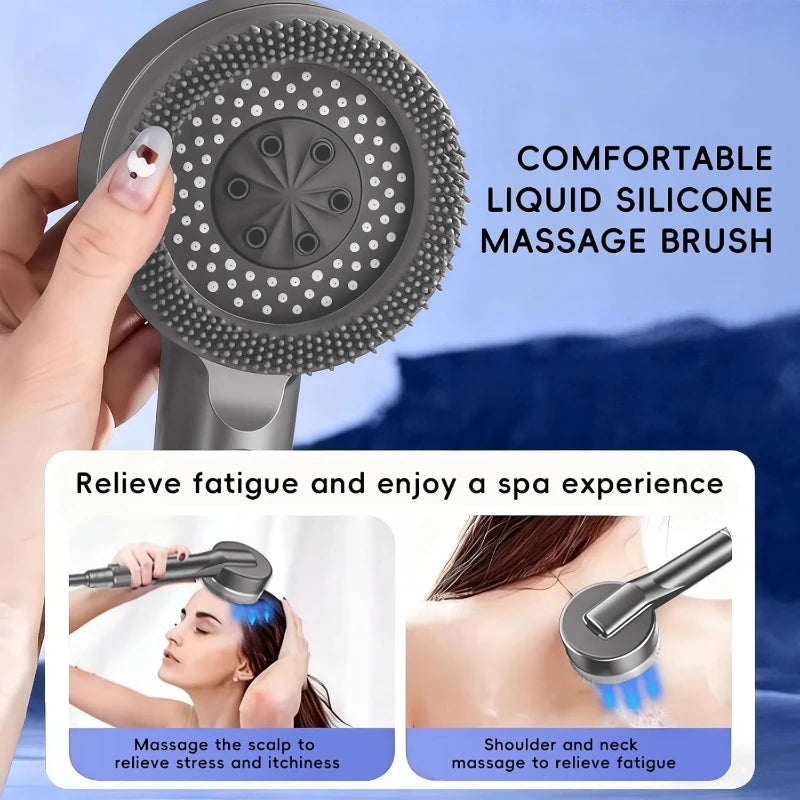 Shower Head 4 Modes Water Saving Adjustable High Pressure Shower Handheld Spray Hangable Multifunctional Bathroom Accessories