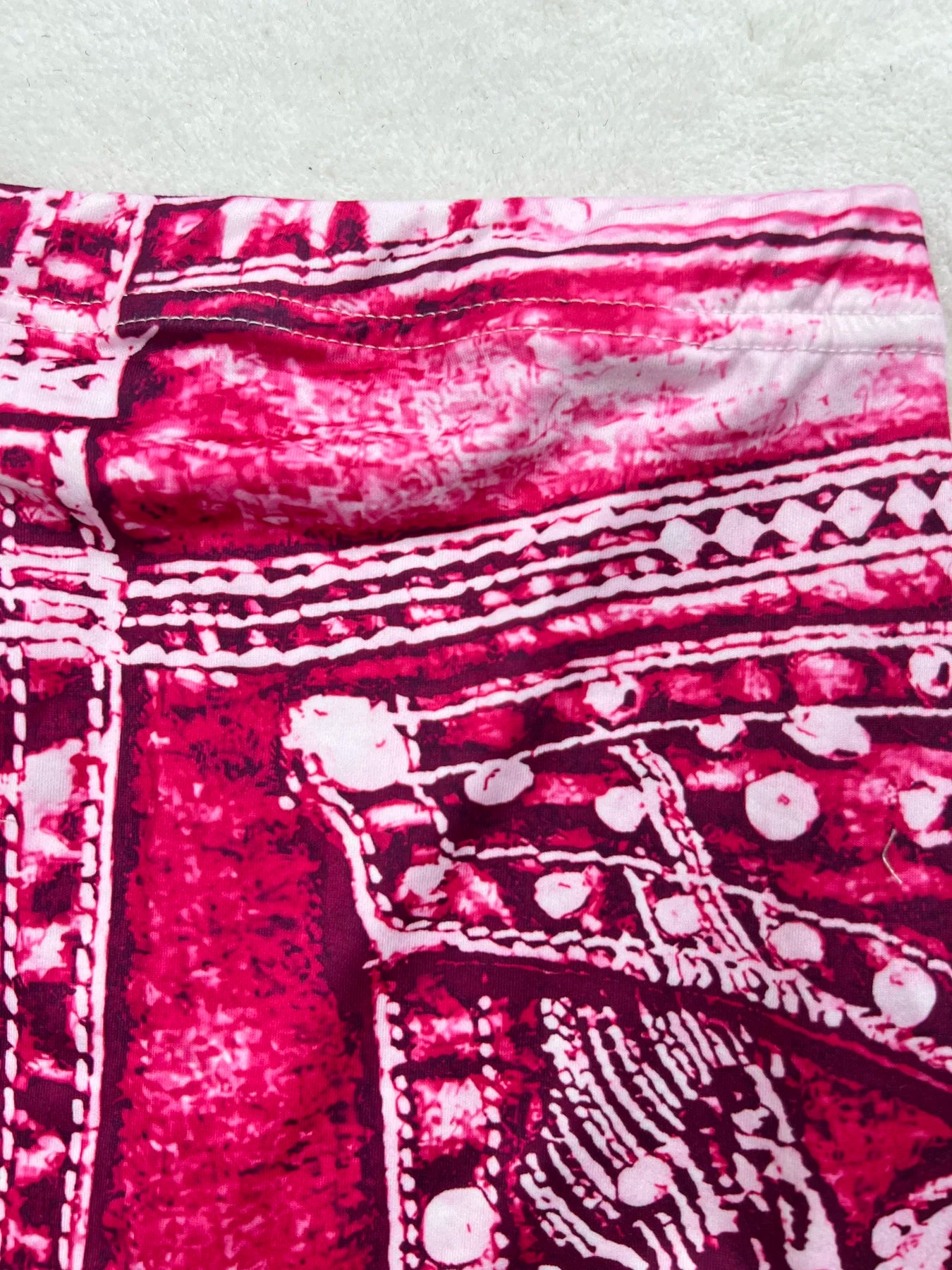 Women's Faux Denim Print High Stretch Slim Shorts, Versatile Yoga Shorts, Polyester Non-Denim Material