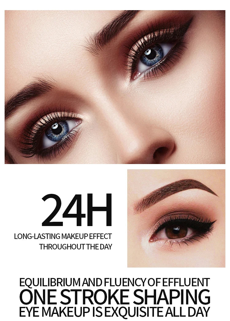 2Pcs 4D Mascara + Liquid Eyeliner Set, Waterproof Sweat-Proof Smudge-Proof, Lengthening Thickening Curling Long Lasting Eye Make