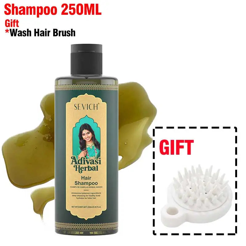 SEVICH Herbal Hair Growth Oil Set Ayurvedic Fast Hair Regrowth Thicken Serum India Adivasi Anti Hair Loss Hair Care Shampoo