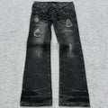 Fashionable High Street Double Waisted Lace Up Micro Flared Women Jeans Y2K Retro Harajuku Washed Design for Men and Women Jeans