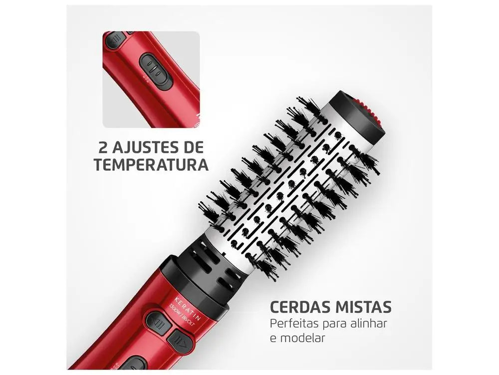 Mondial Red Infinity Keratin 1300W Ceramic Rotating Brush Erb-11-Kr - Bivolt