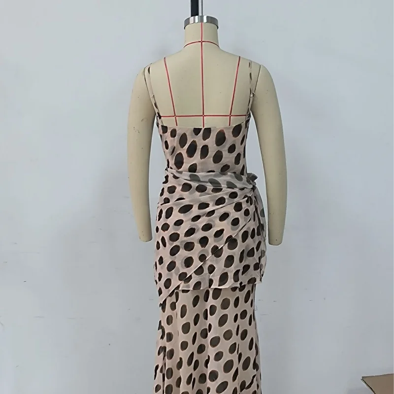2026 Summer Animal Print Long Dress Outfit Women Backless V-neck Ruched Party Holiday Dresses Sexy Lady Bodycon Slip Dresses