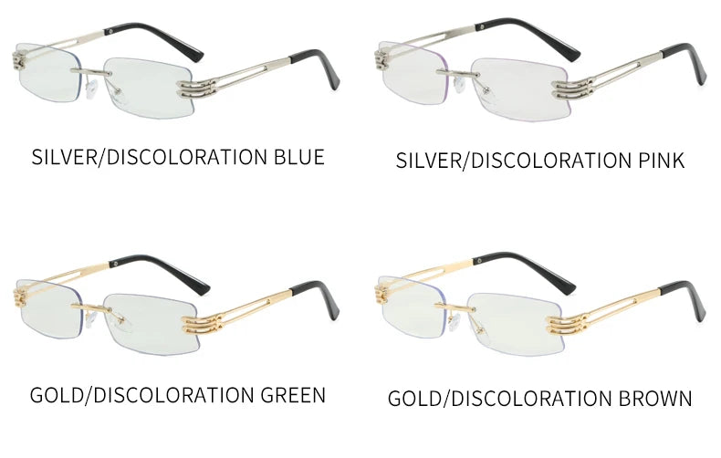 Photochromism Fashion Sunglasses Men Women Outdoor Driving Square Sun Glasses Square Sun Glasses Anti-UV Eyewear