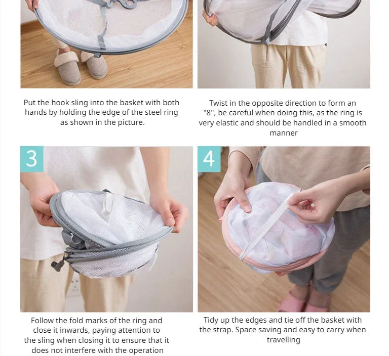 1/2 Layer Clothes Dryer Basket With Hanging Hook Fine Mesh Polyester Household Towels Foldable Baby Sweater Drying Rack For Home