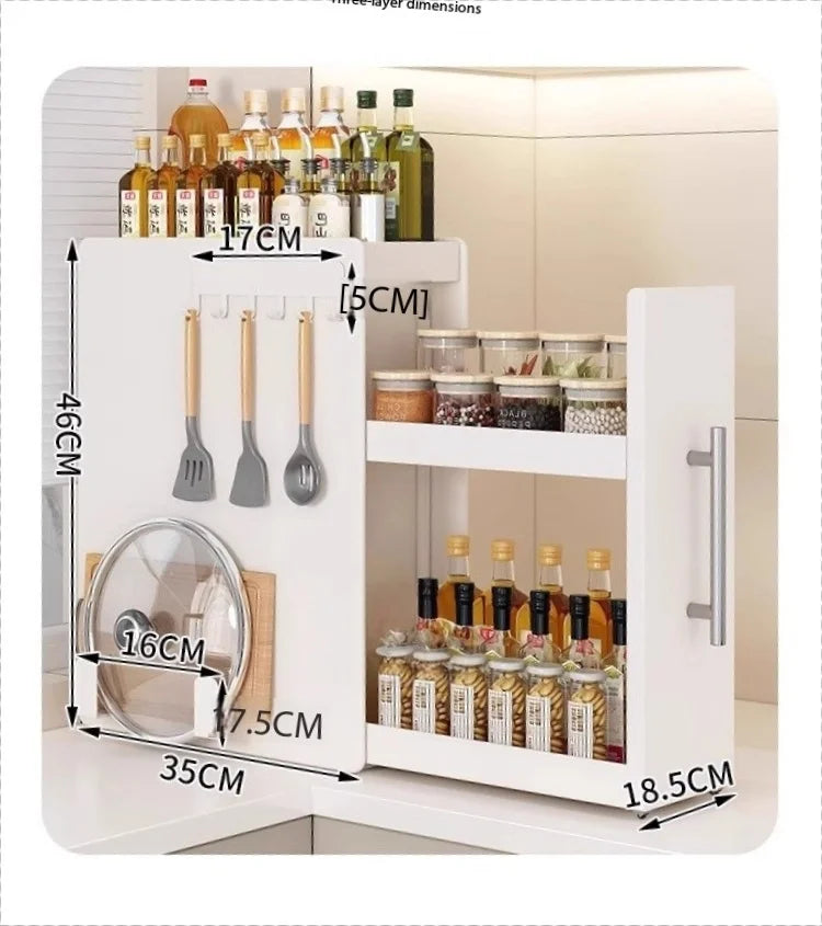New Pull-out Multifunctional Multi-layer Storage Shelf for Seasoning Products Kitchen Narrow Table Supplies Storage Rack