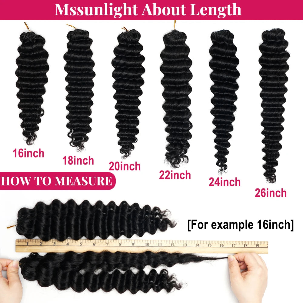 Deep Wave Crochet Hair Extensions – Multiple Colors & Pack Sizes