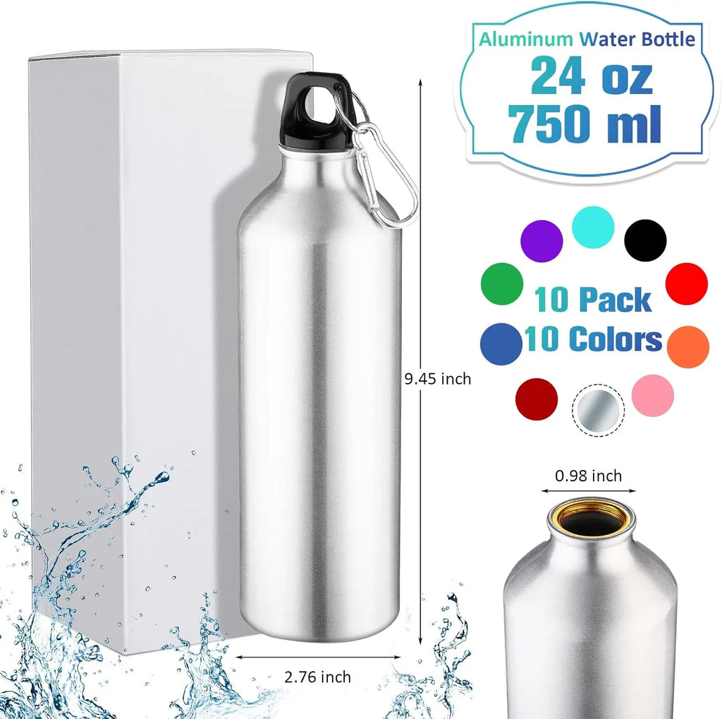 500ml 750ml Gradient Aluminum Water Bottle Large Capacity Gym Outdoor Sports Flask Leakproof Portable Gift Drinkware
