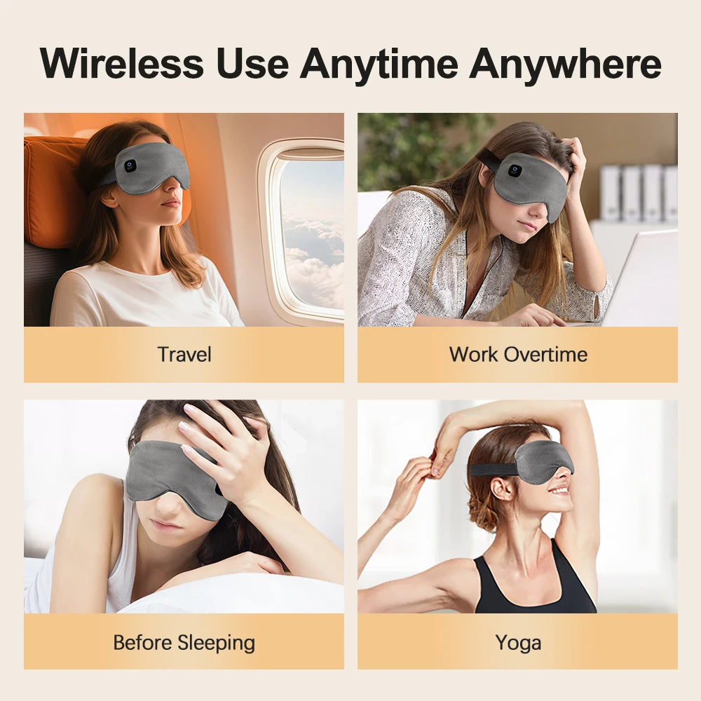 Heated Eye Mask for Dry Eyes Warm Eye Compress Sleeping Mask Light Blocking Washable Eye Heating Pad for Travel Office Home