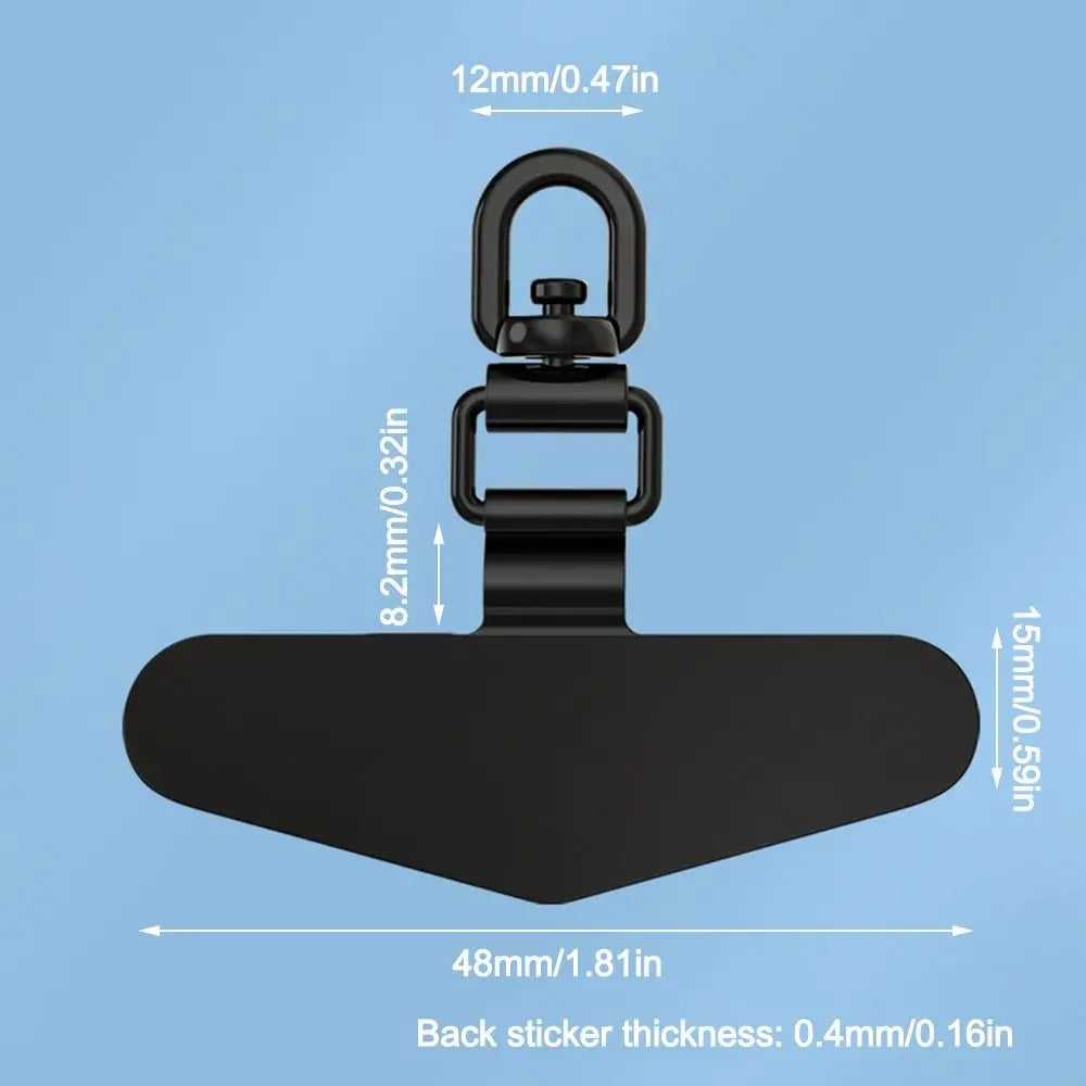Ultra-thin Phone Lanyard Clip Patch 360° Rotatable Stainless Steel Phone Case Hanging Rope Anti-fall Snap Strap Case Clip