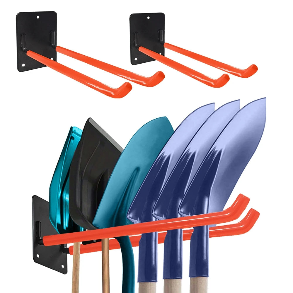 Tool Storage System Hook Wall Holder Garage Storage Multi-Purposes Garden Tool Organizer Shovel Rake Broom Hose Shovel Organizer