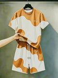 Summer men's suit with letter print multi-color lightweight breathable casual and fashionable streetwear clothing
