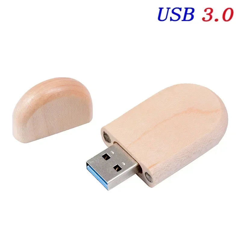 Wedding Gift USB 3.0 Stick 64GB Custom Logo Wooden Box Flash Drives 32GB Pendrive Free Sample U Disk 16GB 8GB 4GB Memory Stick