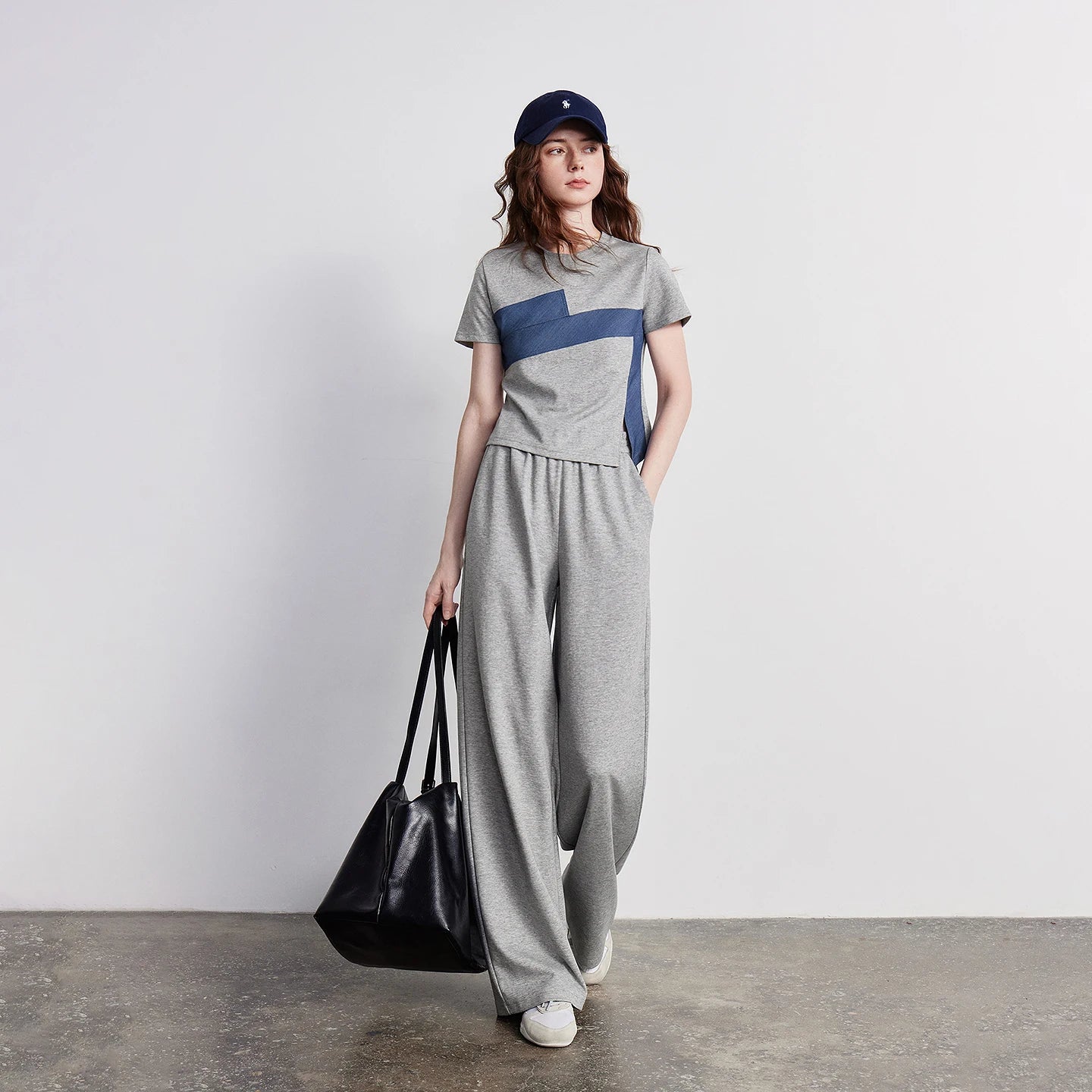 TOYOUTH Women Two Piece Set 2026 Summer New T-Shirt Wide Leg Pants Color Block Splicing Casual Sporty Trendy Outfits