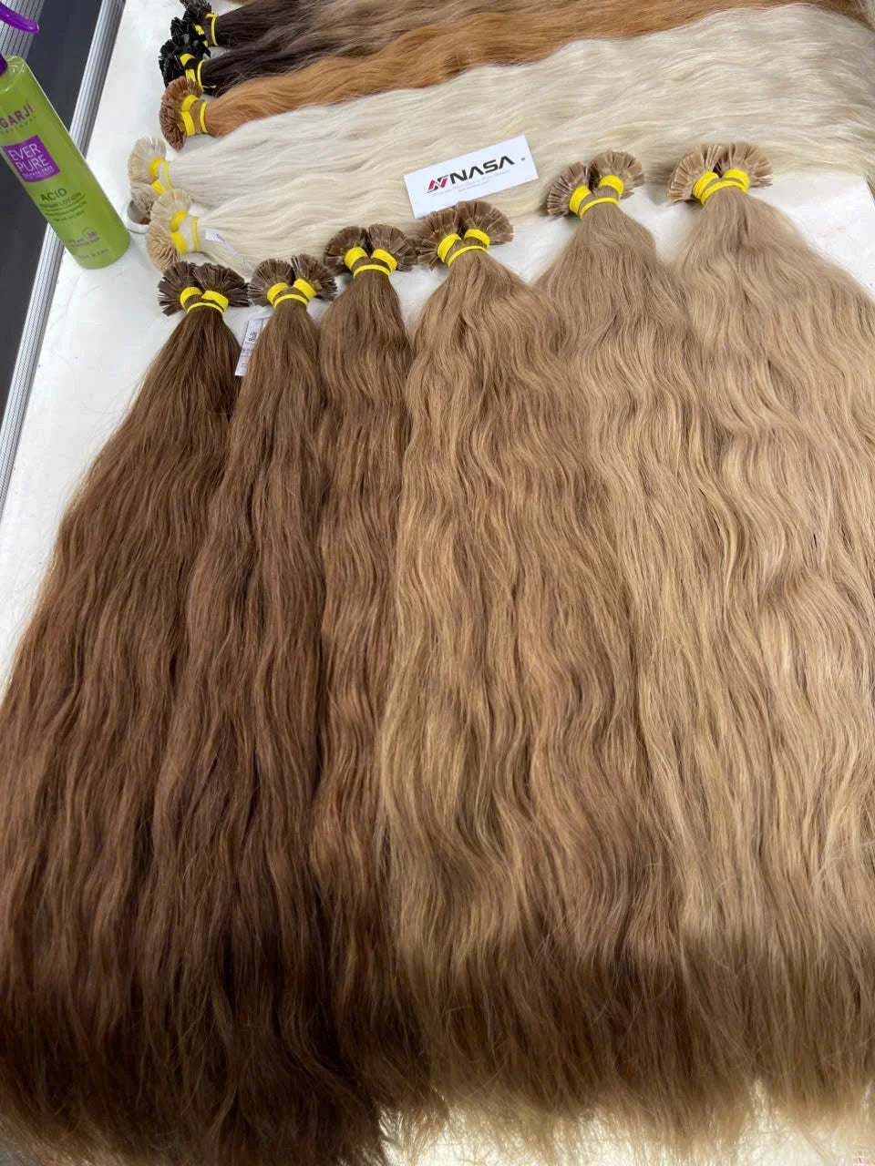 Keratin Tip Double Drawn Vietnamese Raw Hair Extensions Light Brown Color Natural Wave Styles 50 cm 60 cm 100 Grams