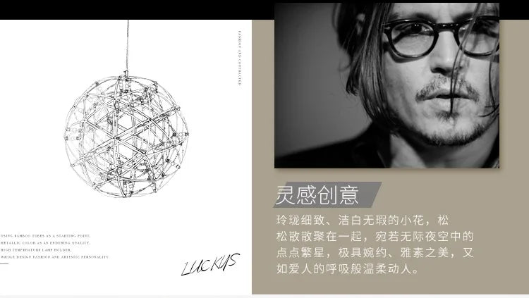 Sparkleball Panoramic Starry Sky Pendant Light Commercial Internet Celebrity Bar Salon Loft Duplex Art Ball Decorative Light