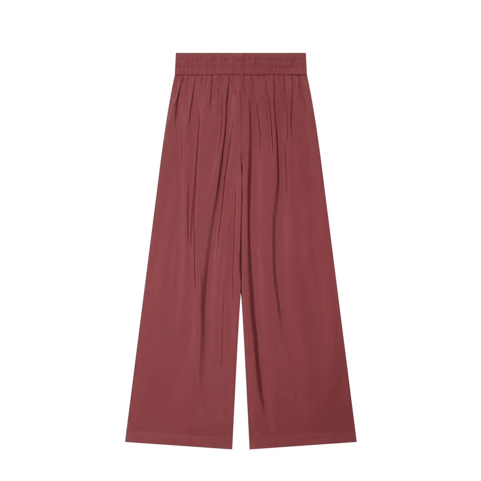 BSAY 2026 Women's Two Piece Set V-Neck Sleeveless Wrap Top With Bow Tie Elastic Waist Wide Leg Pants Elegant Solid Color Outfit