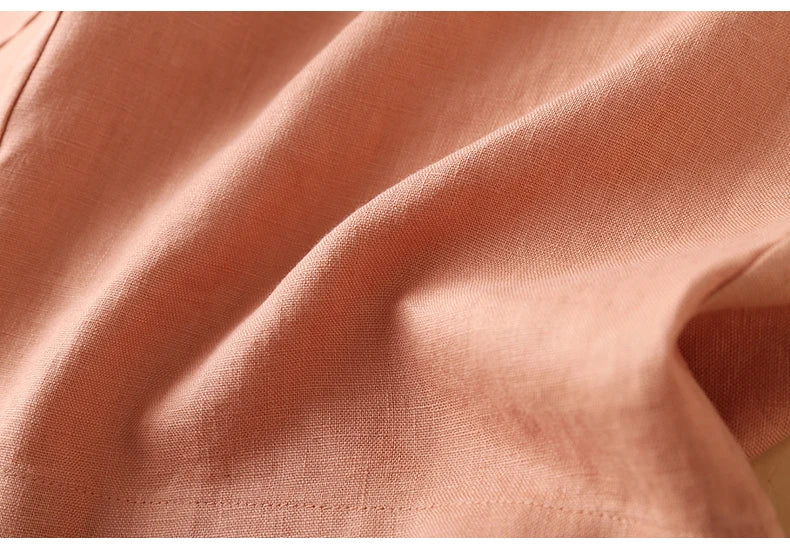 Casual Linen Wide Leg Short Pants Women Summer Loose Fit Thin Cotton Linen Five-Point Pure Color Versatile High Waist Shorts