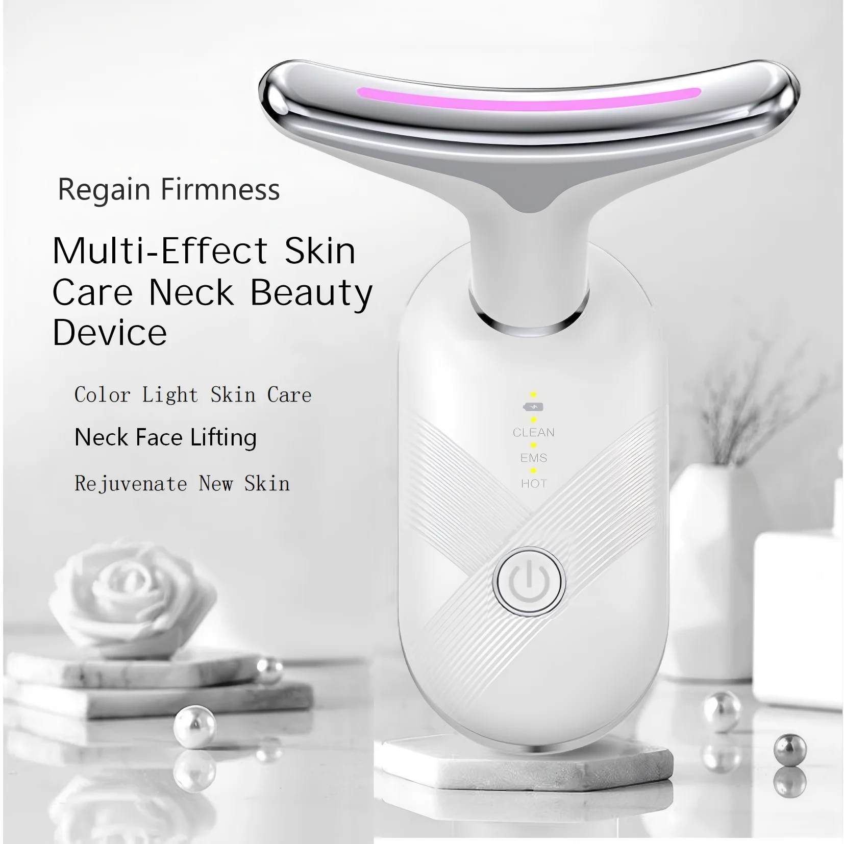 Red Light LED Facial Massager Face Neck Beauty Device Skin Care Tool with Vibration Face Sculpting Tool for Revitalize Skin