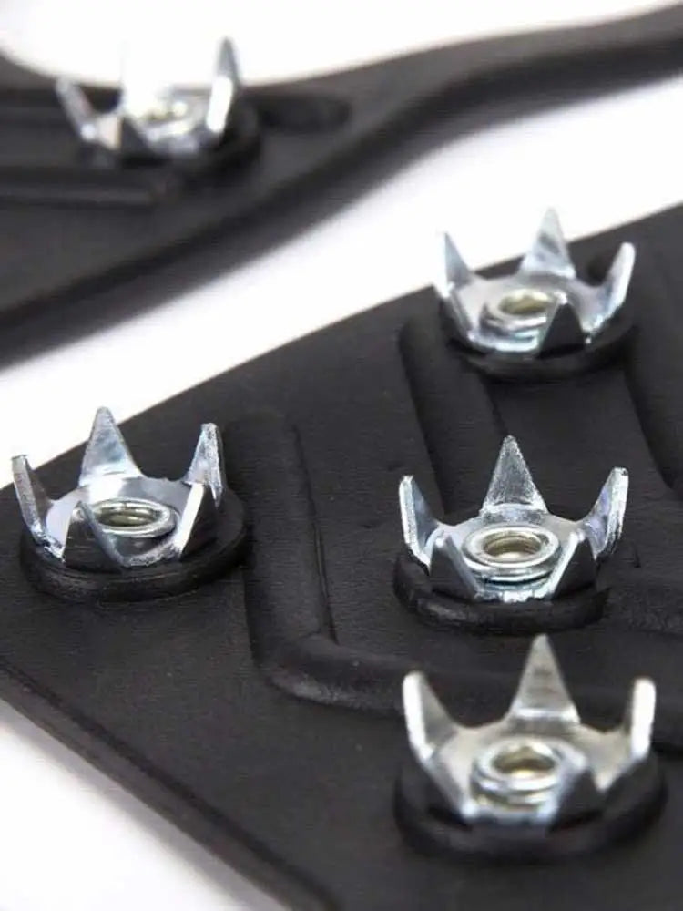 1Pair Shoe Spikes for Snow Footwear Winter Grip Walk Traction Cleats 8-Teeth for Outdoor Enthusiasts Men Women Adults Climbing